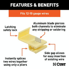 CURT 59905 Snap Lock Tap Connectors (12-10 Wire Gauge, 100-Pack)
