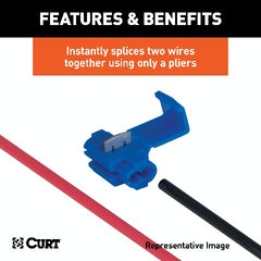 CURT 59906 Snap Lock Double-Run Tap Connectors (18-14 Wire Gauge, 100-Pack)