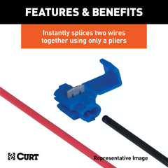 CURT 59906 Snap Lock Double-Run Tap Connectors (18-14 Wire Gauge, 100-Pack)