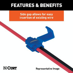 CURT 59906 Snap Lock Double-Run Tap Connectors (18-14 Wire Gauge, 100-Pack)
