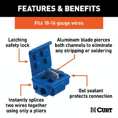 CURT 59956 Snap Lock Tap Connectors with Gel Sealant (18-14 Wire Gauge, 100-Pack)