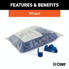 CURT 59956 Snap Lock Tap Connectors with Gel Sealant (18-14 Wire Gauge, 100-Pack)