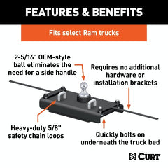 CURT 60614 OEM-Style Gooseneck Hitch, Select Ram 2500
