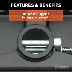 CURT 60619 Double Lock EZr Gooseneck Hitch, 2-5/16 Ball, 30K (Brackets Required)