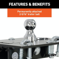 CURT 61052 Over-Bed Folding Ball Gooseneck Hitch