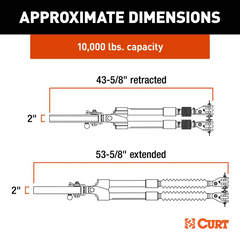 CURT 70012 Seeker Steel RV Tow Bar (10000 lbs. 2 in. Shank)