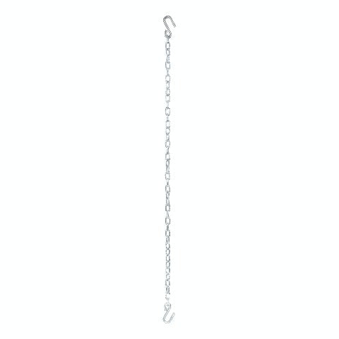 CURT 80011 48 Safety Chain with 2 S-Hooks (2,000 lbs, Clear Zinc, Packaged)
