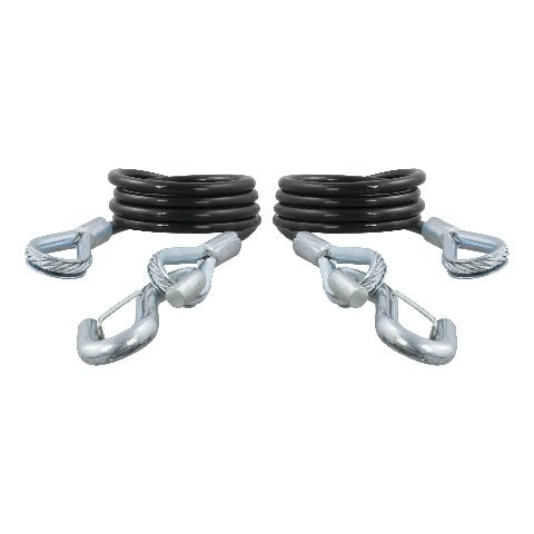 CURT 80136 43-7/8 Safety Cables with 2 Snap Hooks (3,500 lbs, Vinyl-Coated, 2-Pack)