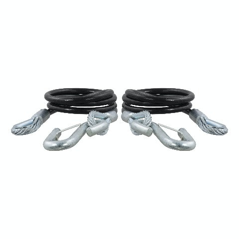 CURT 80151 44-1/2 Safety Cables with 2 Snap Hooks (5,000 lbs, Vinyl-Coated, 2-Pack)