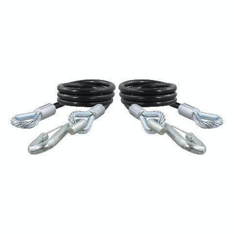 CURT 80176 44 Safety Cables with 2 Snap Hooks (7,500 lbs, Vinyl-Coated, 2-Pack)