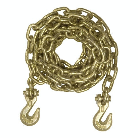 CURT 80305 14' Transport Binder Safety Chain with 2 Clevis Hooks (18,800 lbs, Yellow Zinc)