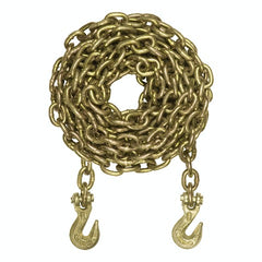 CURT 80307 20' Transport Binder Safety Chain with 2 Clevis Hooks (18,800 lbs, Yellow Zinc)