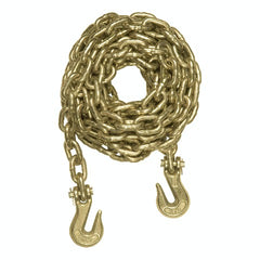 CURT 80311 20' Transport Binder Safety Chain with 2 Clevis Hooks (26,400 lbs, Yellow Zinc)