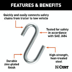CURT 81260 Certified 3/8 S-Hook (2,000 lbs.)