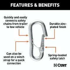 CURT 81281 9/16 Snap Hook (5,000 lbs, Packaged)