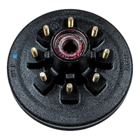CURT 814203 12" RV Brake Drum Hub Assembly for 7,000-lb. Axle - 8 on 6.5", 1/2" Stud (Fully Assembled)