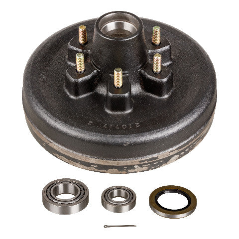 CURT 814211 12" Brake Drum Hub Assembly for 6,000-lb. Axle - 6 on 5.5", 1/2" Stud (with Bearing Cone Kit)
