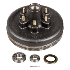 CURT 814211 12" Brake Drum Hub Assembly for 6,000-lb. Axle - 6 on 5.5", 1/2" Stud (with Bearing Cone Kit)