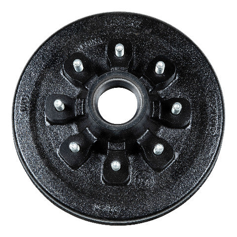 CURT 814212 12" Brake Drum Hub Assembly for 7,000-lb. Axle - 8 on 6.5", 1/2" Stud (with Bearing Cone Kit)