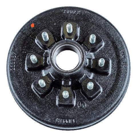 CURT 814213 12" Brake Drum Hub Assembly for 7,000-lb. Axle - 8 on 6.5", 9/16" Stud (with Bearing Cone Kit)