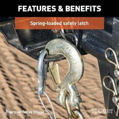 CURT 81550 5/16 Safety Latch Clevis Hook (14,000 lbs, 5/16 Pin)
