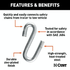 CURT 81620 Certified 17/32 S-Hook (7,600 lbs.)