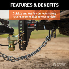 CURT 81810 Certified 3/8 Safety Latch S-Hook (2,000 lbs.)