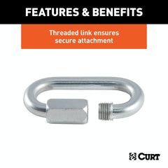 CURT 82610 1/4 Quick Link (4,400 lbs. Breaking Strength)