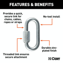 CURT 82930 3/8 Quick Link (11,000 lbs. Breaking Strength)