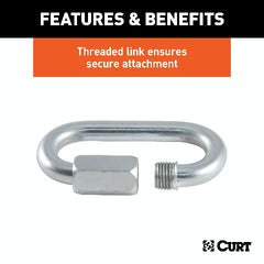 CURT 82933 3/8 Quick Link (11,000 lbs. Breaking Strength, Packaged)