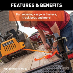CURT 83019 16' Blue Cargo Strap with J-Hooks (733 lbs.)