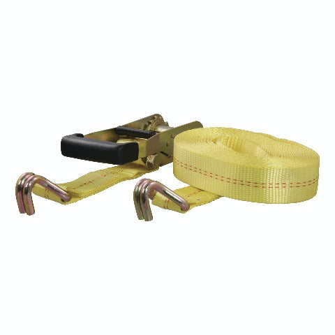 CURT 83047 27' Yellow Cargo Strap with J-Hooks (3,333 lbs.)