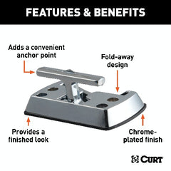 CURT 83060 Fold-Away Rope Hook (1,200 lbs.)