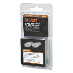 CURT 83731 1 x 1-1/4 Surface-Mounted Tie-Down D-Rings (1,200 lbs, Clear Zinc, 2-Pack)
