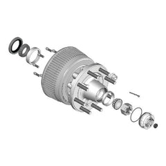 CURT 85373828 Trailer Axle Oil and Dust Cap with Set Screw - 10,000 to 16,000 lbs. Clear