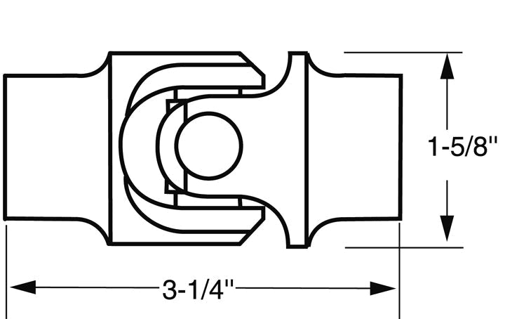 Borgeson Steering U-Joint Stainless Steel 1DD X 3/4-30 115231