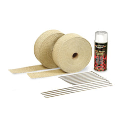 Design Engineering, Inc. 10111 Exhaust Wrap Kit - with Tan Wrap and White HT Silicone Coating