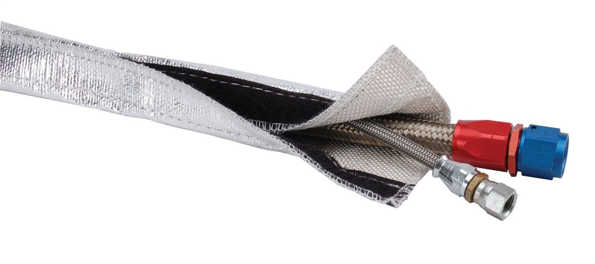 Design Engineering, Inc. 10457 Heat Shroud - 3/4 I.D. x 3ft - Aluminized Sleeving-hook and loop edge
