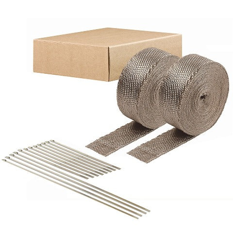 Design Engineering, Inc. 95127 Exhaust Wrap Promo Kit (2 - 50ft Titanium Wrap and Combo Tie Kit)