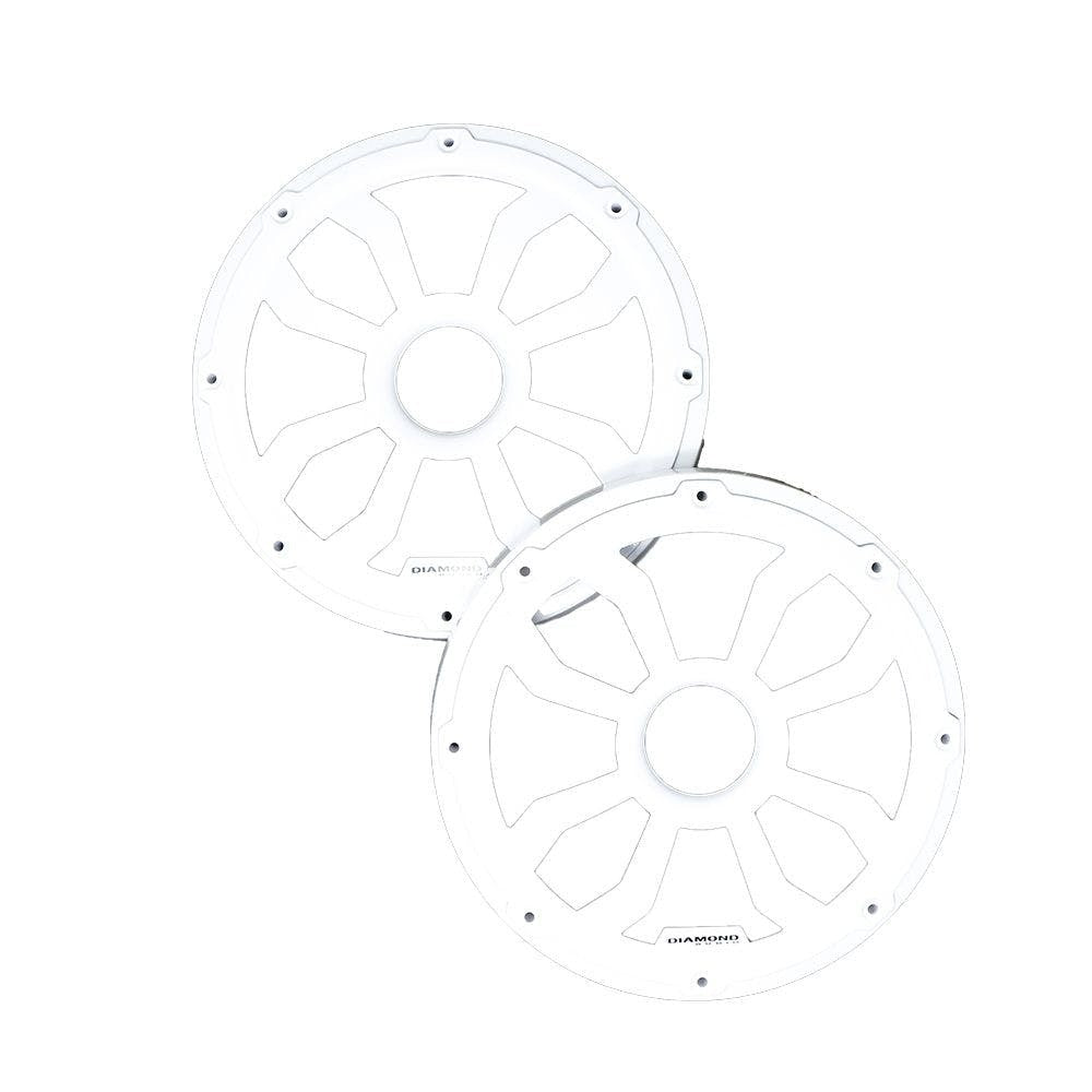 Diamond Audio HXM8FWW MOTORSPORT 8" FLUSH MOUNT SPEAKER GRILLS WHITE PAIR STEEL WITH POWDER COATING
