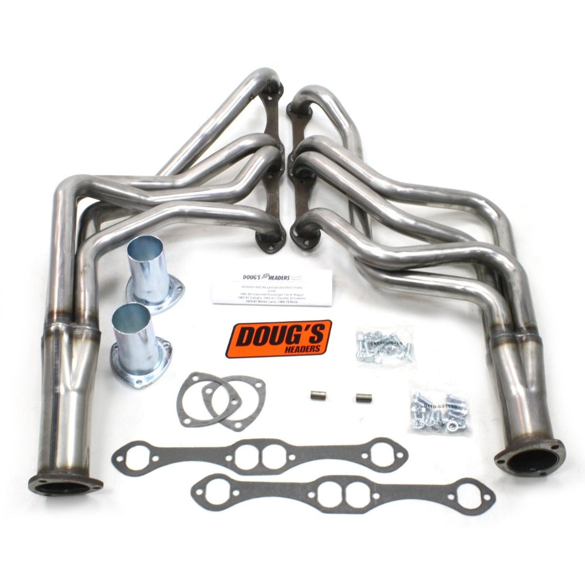 Doug's Headers D308-R 1 5/8 4-Tube Full Length Header Raw Steel