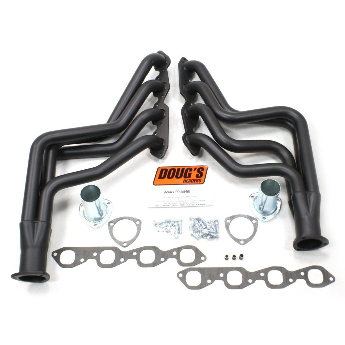 Doug's Headers D313-B 1 3/4 4-Tube Full Length Header Hi-Temp Black Coating