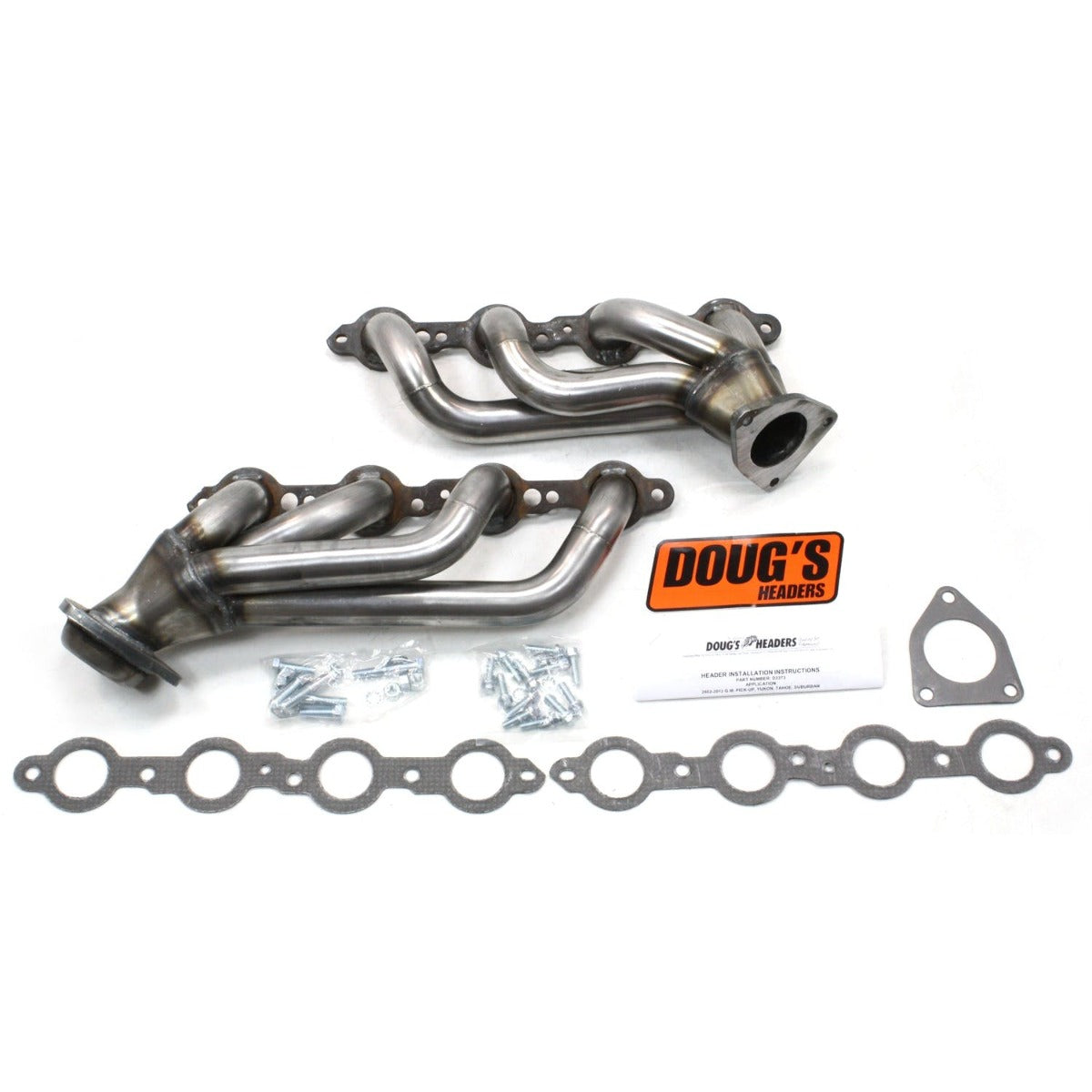 Doug's Headers D3373-R 1 5/8 4-Tube Manifold Replacement Header Raw Steel