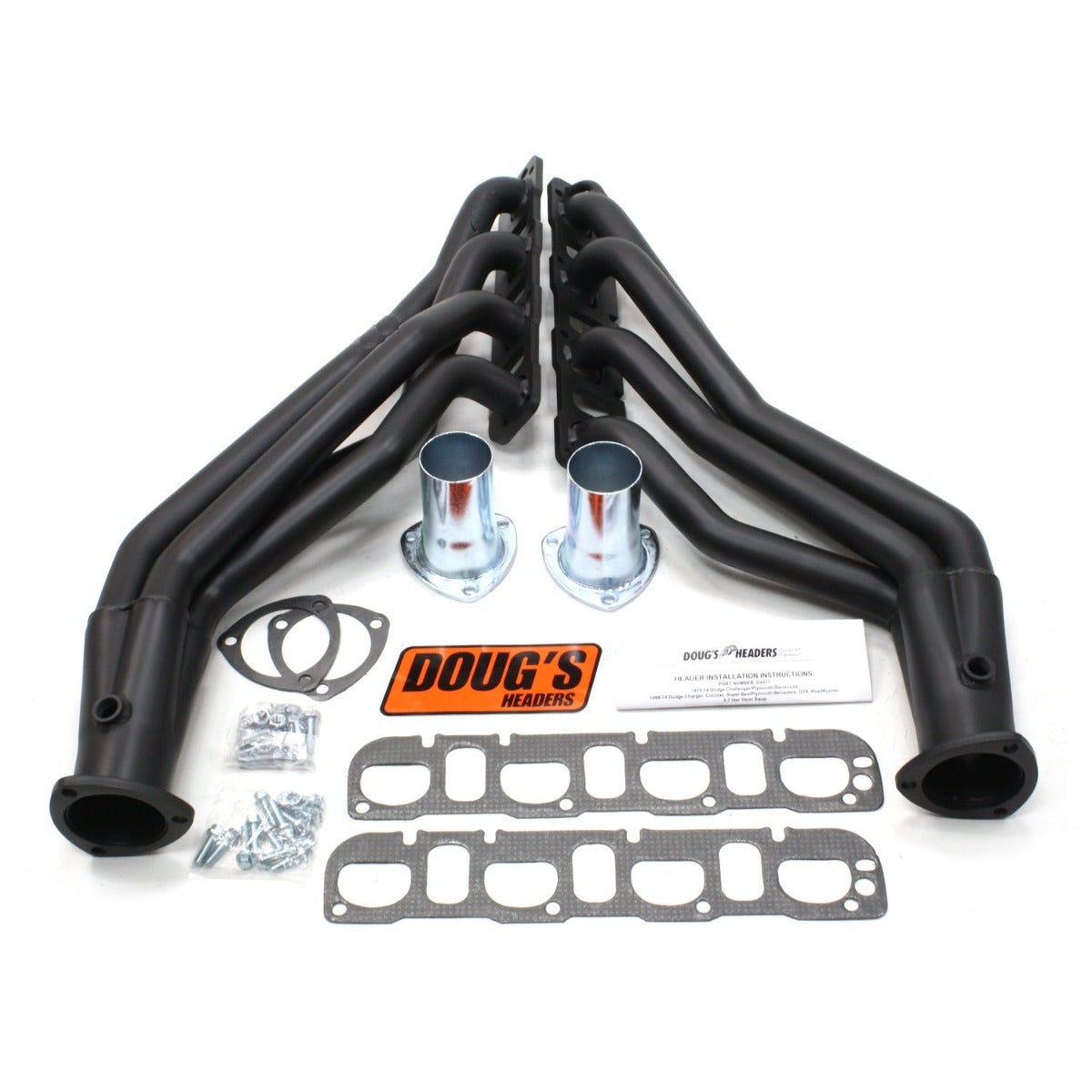 Doug's Headers D4477-B 1 5/8 4-Tube Full Length Header Hi-Temp Black Coating