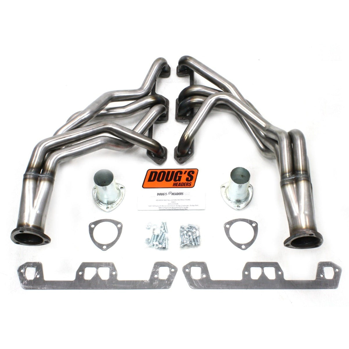 Doug's Headers D453-R 1 5/8 4-Tube Full Length Header Raw Steel
