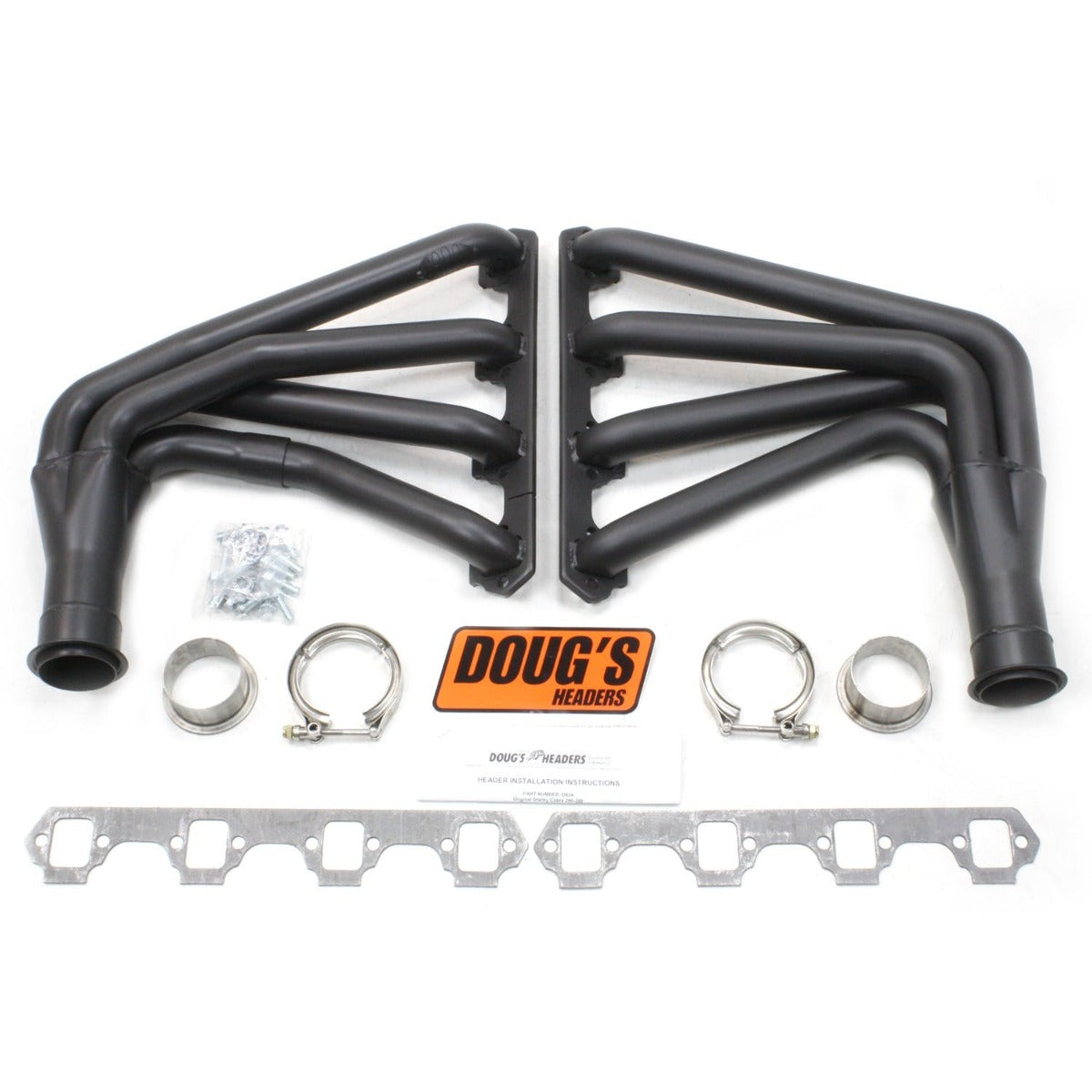Doug's Headers D624-B 1 5/8 4-Tube Full Length Header Hi-Temp Black Coating