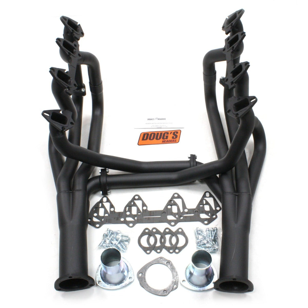 Doug's Headers D627-B 2 4-Tube Full Length Header Hi-Temp Black Coating