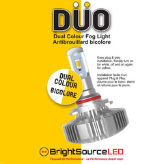 BrightSource 96910 Duo Dual Color LED Fog Light Bulbs - H10, Twin Pack