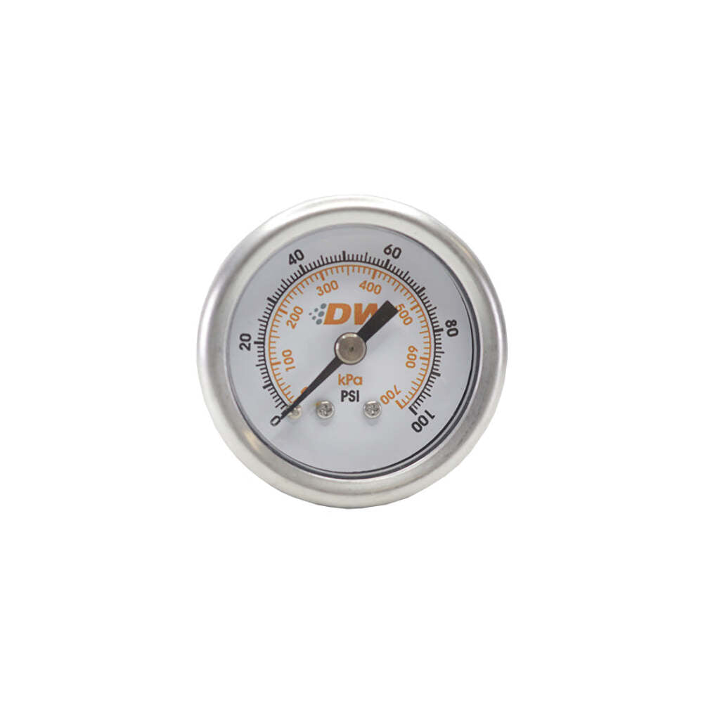 DeatschWerks Fuel Pressure Gauge - White Face with DW Logo 6-01-G