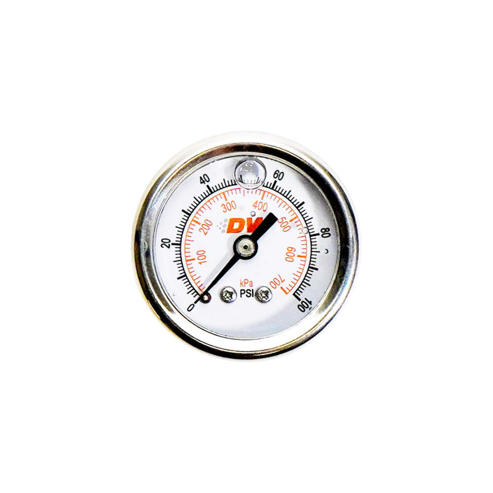 DeatschWerks Fuel Pressure Gauge - Liquid Filled White Face with DW Logo 6-01-GL